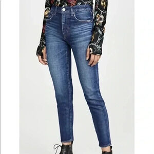 Moussy Vintage Cameron High Rise Skinny Jeans In Dark Blue
